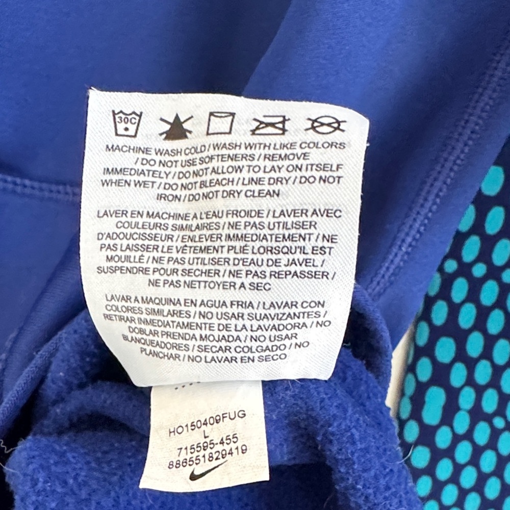 Nike Navy and Teal 'Just Do It' Hoodie - Picture 6 of 9